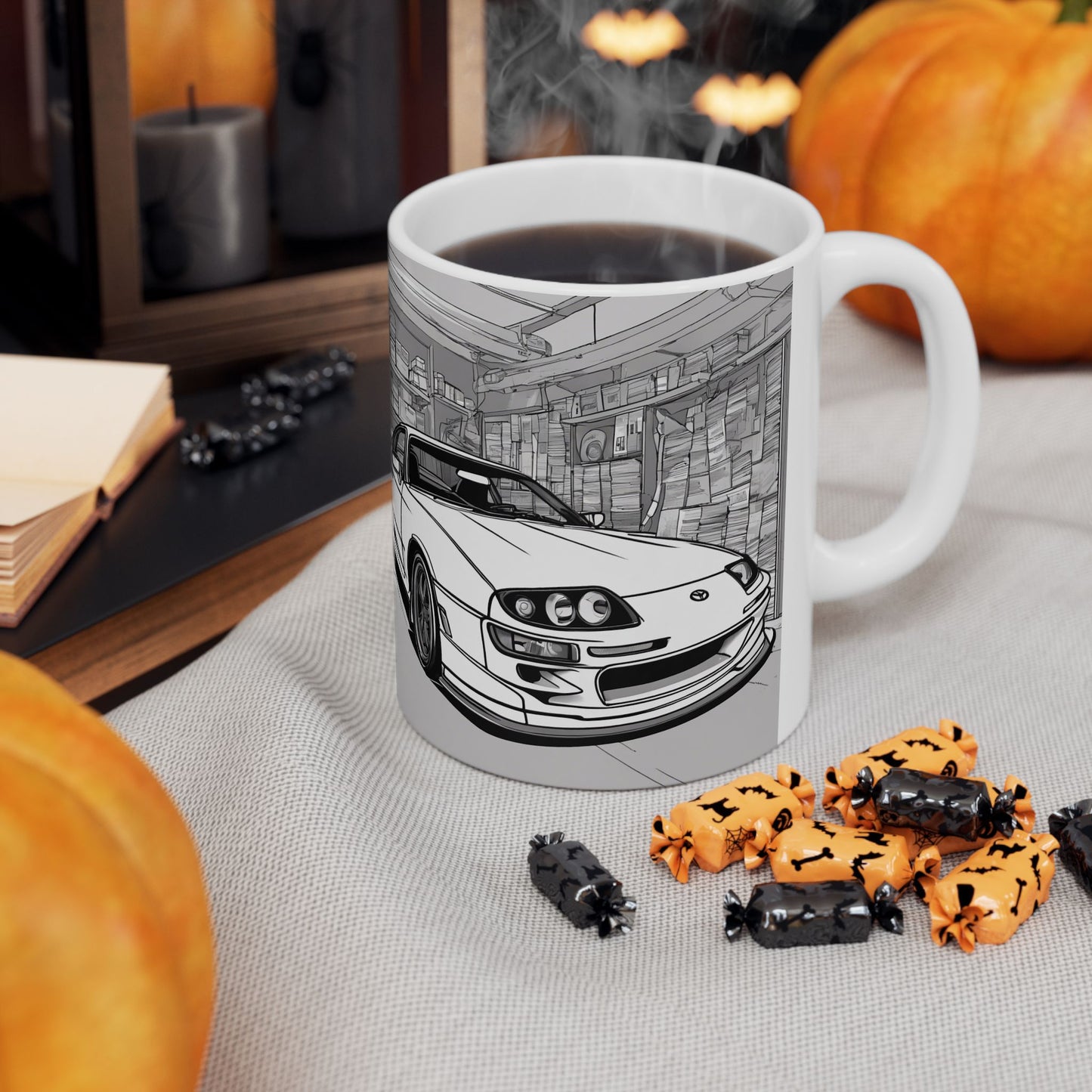 Nighttime Cityscape Racing Ceramic Mug - 11oz & 15oz