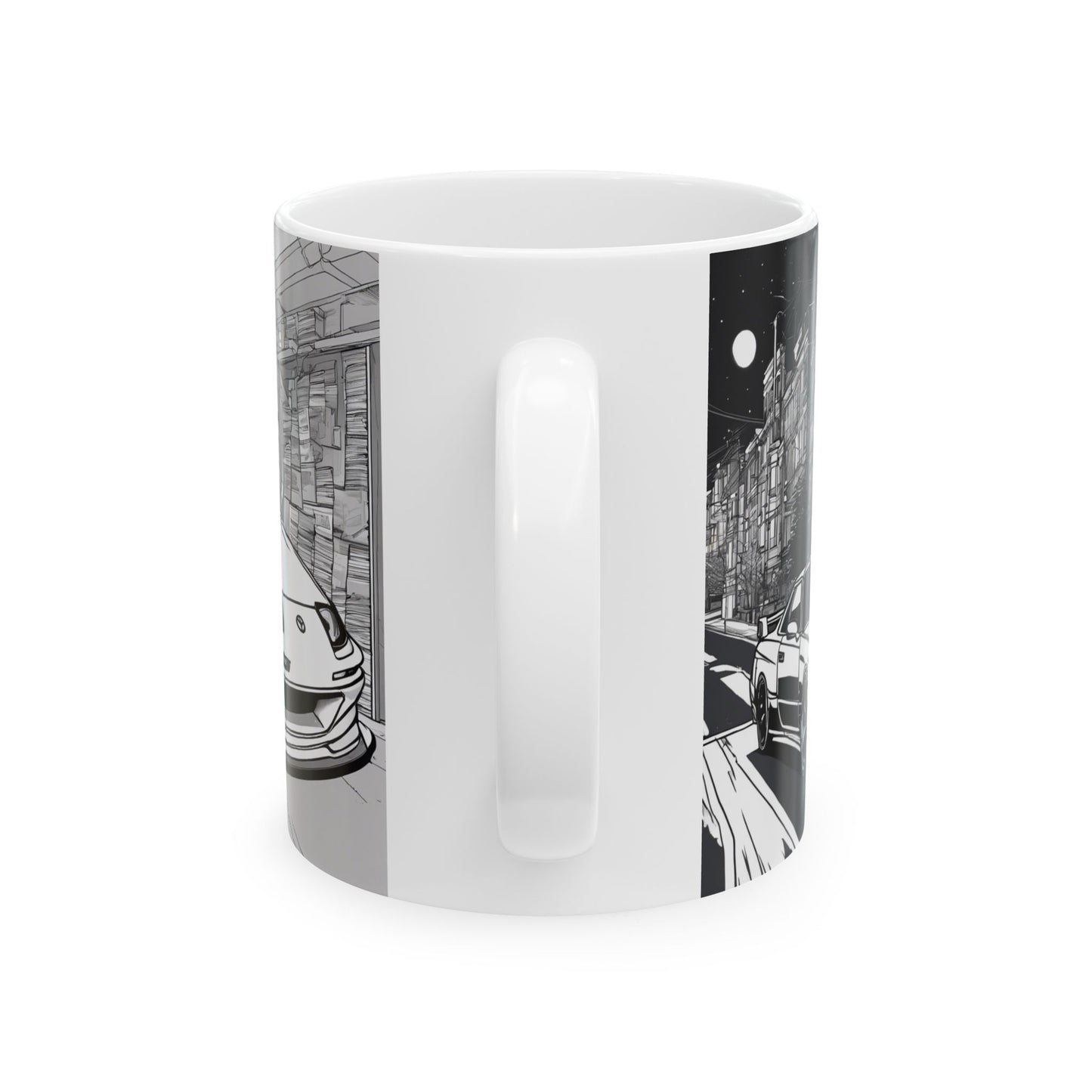Nighttime Cityscape Racing Ceramic Mug - 11oz & 15oz