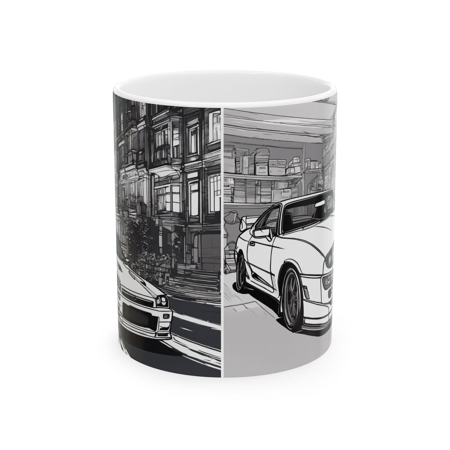 Nighttime Cityscape Racing Ceramic Mug - 11oz & 15oz
