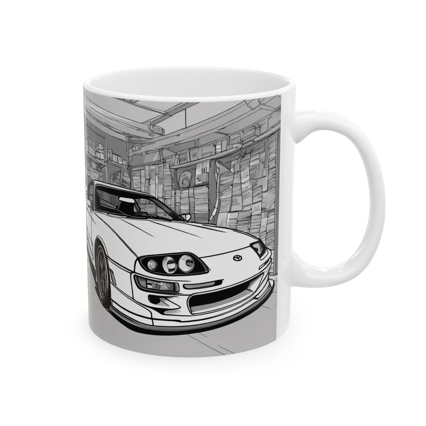 Nighttime Cityscape Racing Ceramic Mug - 11oz & 15oz