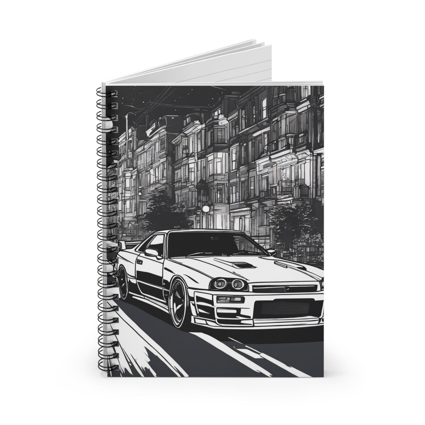 Badass r34 Spiral Notebook - Ruled Line for Auto Enthusiasts