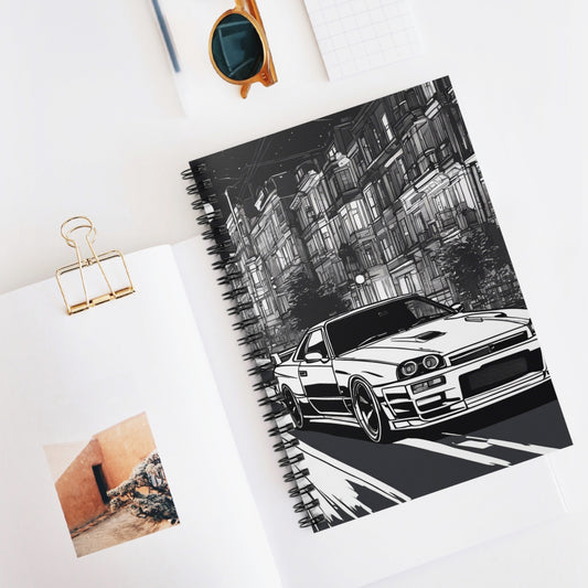 Badass r34 Spiral Notebook - Ruled Line for Auto Enthusiasts