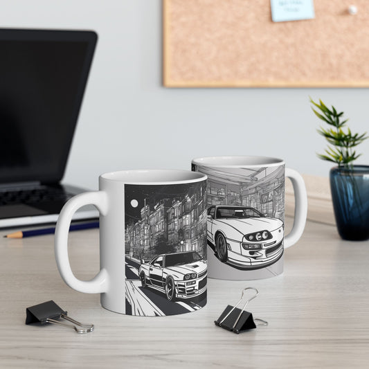 Nighttime Cityscape Racing Ceramic Mug - 11oz & 15oz